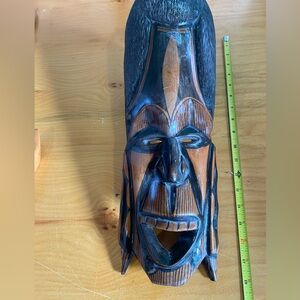 Vintage Wooden Tribal Mask Wall Art